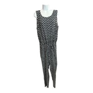 ✨ EUC Old Navy Black White Chevron Jumpsuit w/ Pockets | Size L